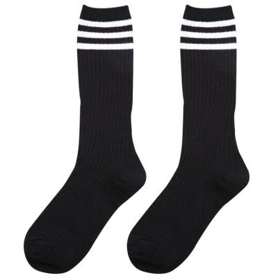 China Breathable Ladies Cotton High Top Socks Spring And Summer Tube Socks Ins Style Long Tube Japanese Striped Plush Socks Autumn And Winter Trend for sale