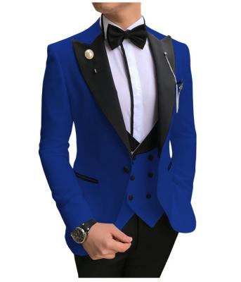 China Bs1066 Anti-wrinkle Men's Formal Suits Slim Fit Suit British Style Suit 3pcs Jacket+pants+Blazer Wedding Business Party Suit for sale