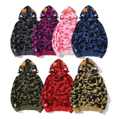 China 2022 New 3D Wrinkle-resistant Printed Shark Camouflage Main Cardigan Full Zip Up Hoodie for sale