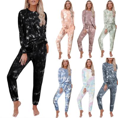 China 2pieces tie dye pocket QUICK DRY pajamas pour femme pijama de mujer plus size women sleepwear pajamas sets Women's Loungewear for sale