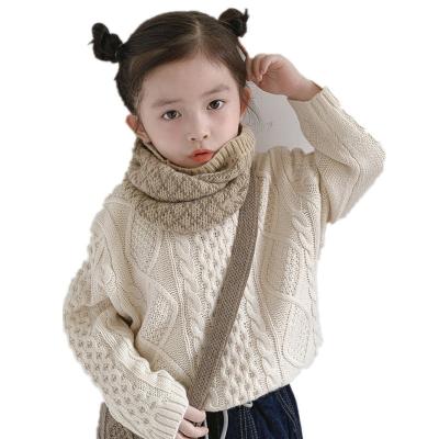 China 2021 Hot Sale Baby Girl Kids Scarfs Diamond Grid Stripe Wool Muffler Shawl Knitted Scarf Neck Bib Unisex Knitted Scarf Neck Bib for sale