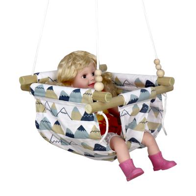 China New Design Fabric Outdoor Wooden Baby Swing Outdoor Hanging Game Swing For Kids Play for sale