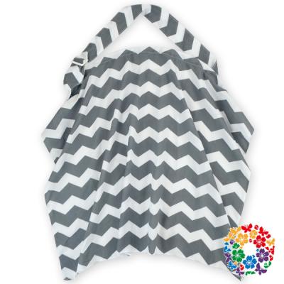 China Fashion Gray Chevron Printing Nursing Cover Baby Mama Breastfeeding Poncho Cover Cute Infant Baby Breast Covers for sale