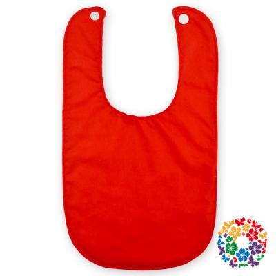 China Cheap Viable Red Solid Color Baby Christmas Bandana Drool Bibs With Snaps Wholesale Cotton Bib Recycling Mum Care for sale