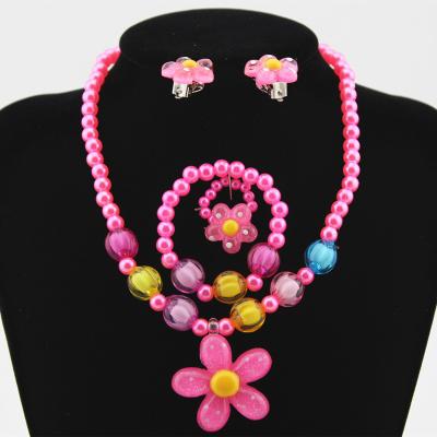 China Yiwu Factory Little Girl Birthday 4pcs Cute Kids Necklace Lovely Baby 4pcs Angel Necklace Party Kids Necklace Jewelry for sale