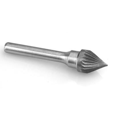 China Wolfram carbide(WC) Wolf's fang High Quality 60 degrees TaperType J carbide burr aluminum for sale