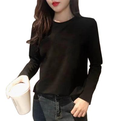 China New Winter Women's Custom Logo Anti-Wrinkle Long Sleeve Crew Neck Solid Color Bottoming Women's All-match Sleeve T-shirt Women's Long Sleeve Shirt for sale