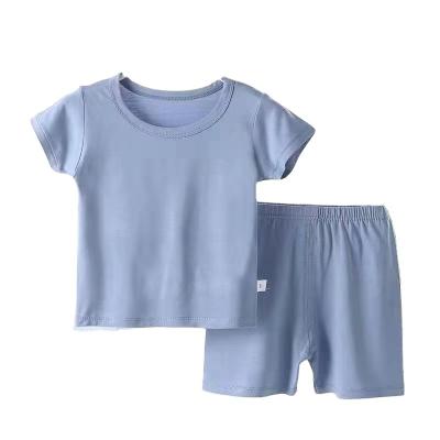 China Unisex Baby Toddler 2pcs Kids Outfit Solid Short Set T-Shirt Anti-Shrink With Shorts Girl And Boy Tank Top Cotton Summer Cloth Set for sale