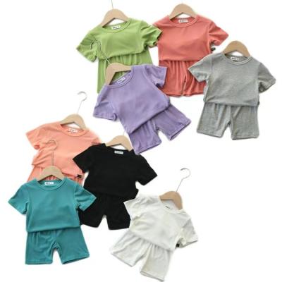 China Anti-pilling Baby Boy Clothes Casual Baby Clothing Sets Kids Sweatshirts Sports T-shirt Shorts Kids Two Piece Short Set for sale