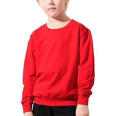 China Custom Anti Shrink Logo Children's Plain Basic 100% Cotton White Sweatshirt For Boys for sale