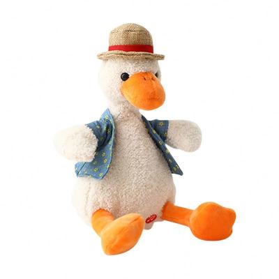 China Factory Price Hot Selling Rereading Talking Toy Dancing Singing Toy Electric Duck Plush For Kid Gift W-135 for sale