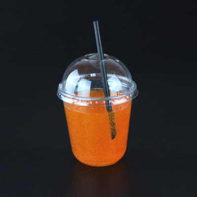 China Recyclable Cold drinking 90MM caliber U shape 12oz 14oz 16oz 22oz high clear disposable PET plastic cup for sale