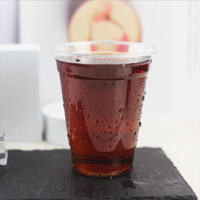 China Recyclable Transparent pet disposable smoothie milktea bubble tea plastic cups for sale