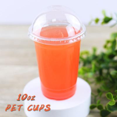 China Recyclable 10oz PET cups disposable transparent coffee tea for cold drink plastic PET boba cup for sale