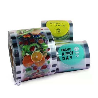 China Water Soluble Customized print logo food grade PP plastic cup boba tea bubble tea juice cup sealing film for sale