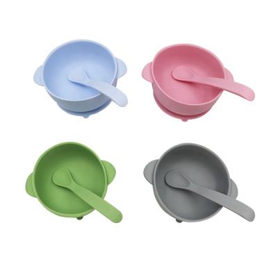 China BPA Free Food Grade Children's Training Tableware Silicone Soft Suction Baby Bowl for sale