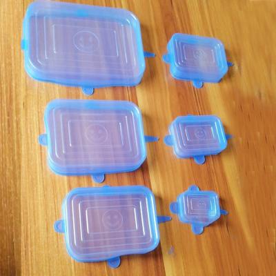 China New Durable and Expandable Reusable Food Cover 6 Pack OfSquare Reusable Silicone Stretch Lid for sale