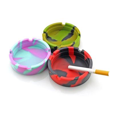 China Custom Portable Marble Silicone Cigar Pocket Round Car Ashtray for sale