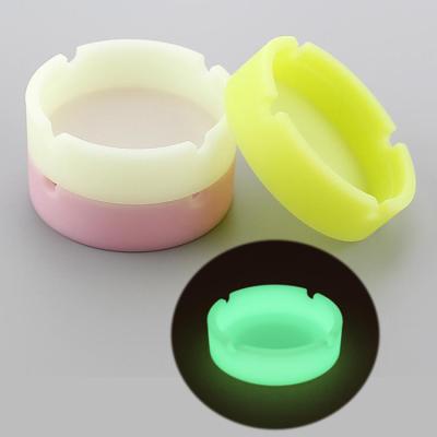 China Silicone Factory Custom Printed Cheap Glow In The Dark Silicone Round Ashtray for sale