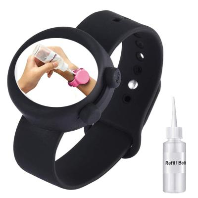 China Europe Hands Free Motion Christmas Wristband Portable Touchless Hand Band Sanitizer Wristband Dispenser for sale