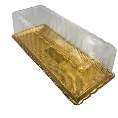 China Eco-Friendly Disposable Catering Bread Box Plastic Food Containers With Clear Lip Plastic Tray 200sets Package for sale