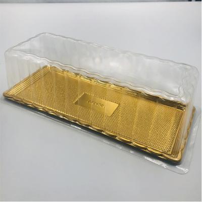 China Factory price 10inch disposable plastic cake box food container dish for supermarket with clear lid for sale