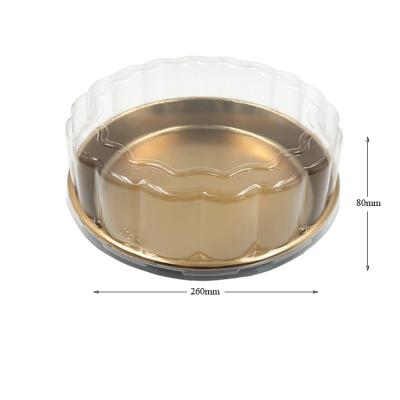 China 260 Round Clear Cake Lid Container Clear Disposable Plastic Disposable Cake Packaging Cake Boxes Boxes 100sets Package for sale