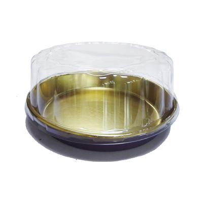 China Disposable Plastic Container Gold Plastic Food Box Cake SGS Box Plastic Cake Packaging Box for sale