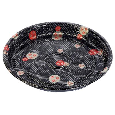 China Disposable Round Disposable Sushi Tray Plastic Food Container Packaging Box for sale