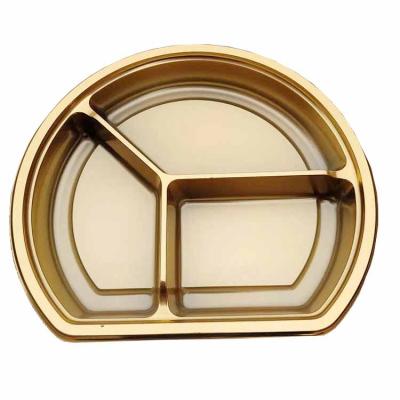 China Disposable Plastic Container Irregular Factory Hot Seller Round Disposable Sushi Dish Wholesale Sushi Box for sale