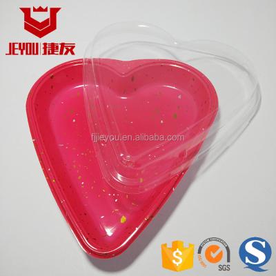 China China Factory Recyclable Red Plastic Disposable Love Heart Sushi Dish for sale