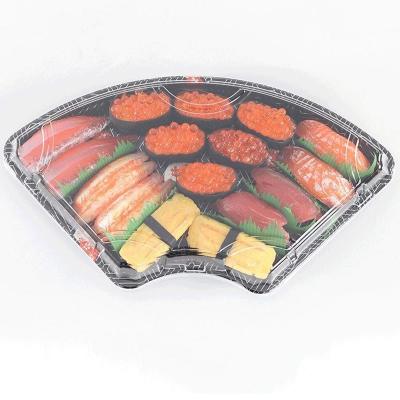 China OEM Propeller Shaped Plastic Disposable Sushi Tray Refrigerator Storage Sushi Sashimi Container for sale