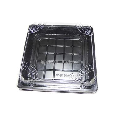 China Disposable Square Plastic Sushi Container With Lid For Party Use for sale