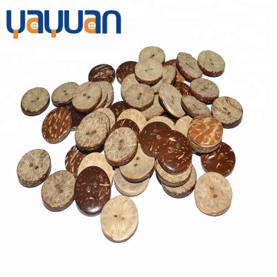 China Dry Cleaning Coconut Wood 2 Holes Button Shirt Color Print Natural Button Wholesale Environmental Natural Clothing Accessories for sale