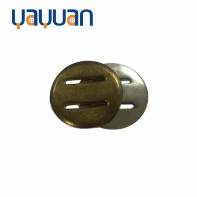 China Metal alloy 2 slot viable button custom button for clothes nantong textile brand yayuan buttons for sale