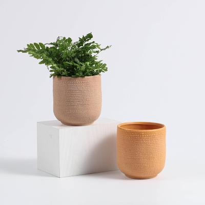 China Factory Wholesale Minimalist Nordic Modern Ceramic Flower Small Garden Orchid Planter Round Succulent Pot for sale