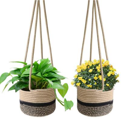 China Goodpick Cute Folding Cotton Rope Basket and Large Blanket Storage Basket (Set of 2) for sale