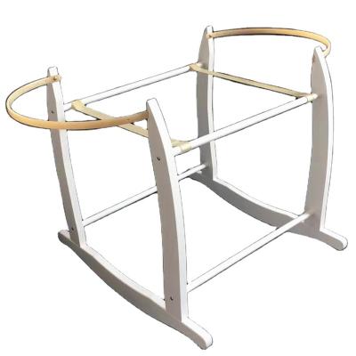 China Modern Wood Moses Basket Baby Crib Rack Pine Rocking Rack for sale