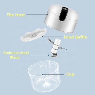 China Free Sample Viable Usb Charging Mini Garlic Masher Vegetable Portable Chopper With 3 Blades Food Processor Electric for sale