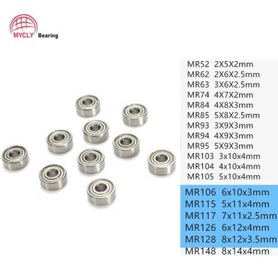 China 5x11x4 Motor Micro MR115DUU MR115-2RS MR115ZZ Mini Ball Bearing MR115 Rubber Seals for sale