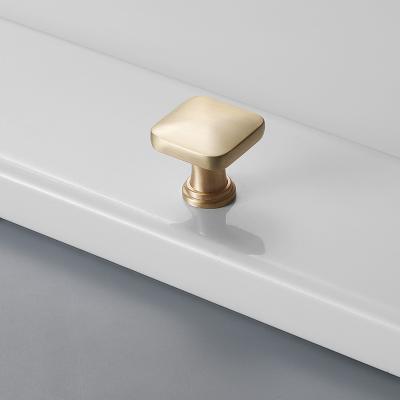 China Modern Design 32mm High Quality Modern Cabinet Knob Handle Brushed Brass Wardrobe Bedroom Knob Handle for sale