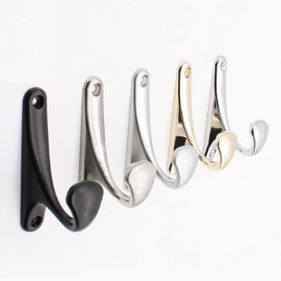 China Durable Zinc Alloy Plated Robe Hook Bathroom Wall Robe Hook Decoration Metal Wall Mount Towel Coat Hat Hook for sale