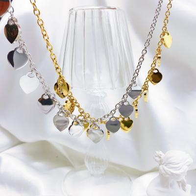 China CLASSIC Delicate Tiny Heart Accessories Stainless Steel Women Chunky Gold Chain Necklace Pendant Jewelry for sale