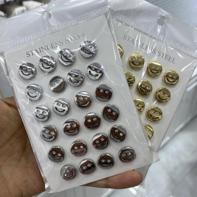 China Various Classic 18K Gold Cute Simple Mixed Color Rhinestone Jewelry Fashion Small Stud Earrings For Women for sale