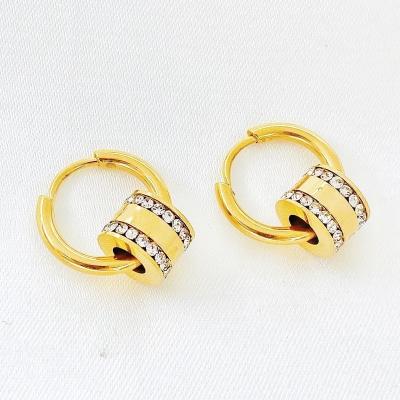 China Luxury Brand 316L Stainless Steel Earring Fashion Jewelry European CLASSIC Exquisite Crystal Earrings Women Simple Stud Earring for sale