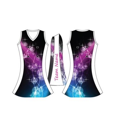 China High Quality 100% Polyester Fabric 100% Polyester Fabric Custom Design Sports Tank Top Netball Dress For Girls for sale