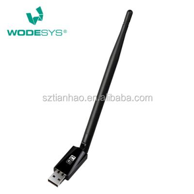 China 150M MT7601 USB WiFi Laptop or Desktop Wireless Adapter with Fixed 5dBi Antenna for sale