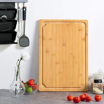 China Sustainable Bamboo Kitchen Cutting Board Chopping Blocks Large cutting board with Juice Groove OEM&ODM Support for sale