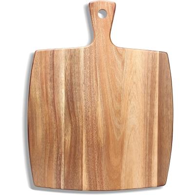 China Sustainable Cutting board serving board  Rectangle with handle acacia wood natural color Premier Quality for sale