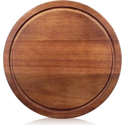 China Sustainable Cutting board serving board pizza board with juice groove acacia wood natural color OEM&ODM for sale